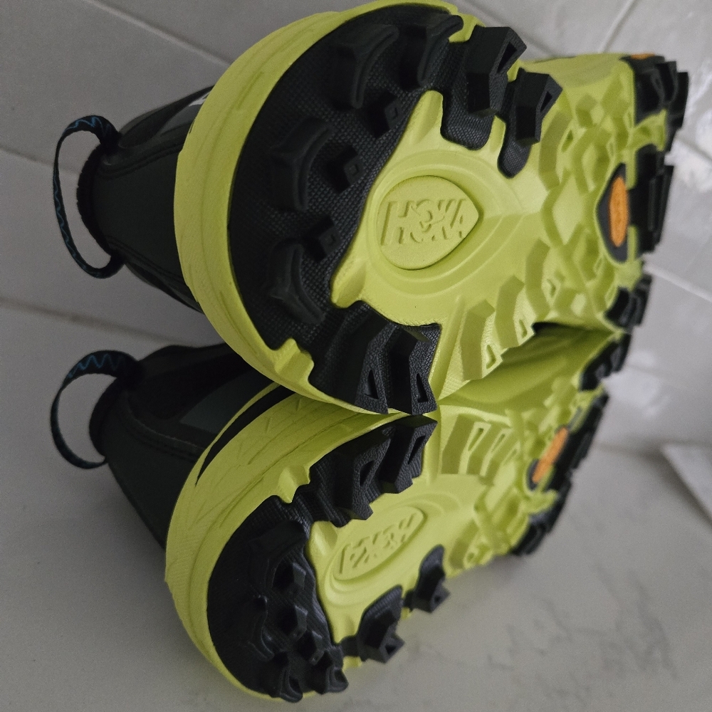 NEW Hoka Mafate Three2 Athletic Hiking Running Sneakers Shoes Black Yellow 8.5 - Picture 8 of 10